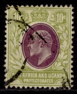 EAST AFRICA and UGANDA EDVII SG37, 10c lilac & pale olive, FINE USED.