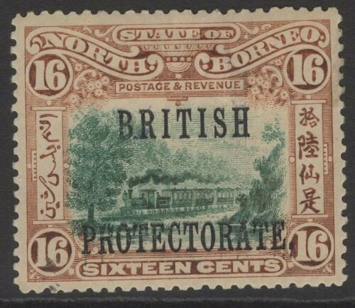 NORTH BORNEO SG136a 1902 16c GREEN & CHESTNUT p14½-15 MTD MINT 