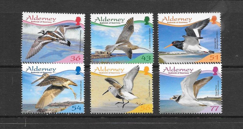 BIRDS - ALDERNEY #344-9 MNH