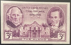 Scott #778d 1936 3¢ Texas Centennial imperforate MNH OG