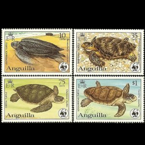 ANGUILLA 1983 - Scott# 537-40 WWF-Turtles Set of 4 NH toned