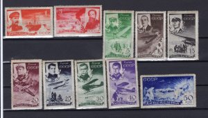 RUSSIA YEAR 1935,SC C58-67,MI 499-508,MLH,FAMOUS CHELUSKIN RESCUE,MINOR FLAWS