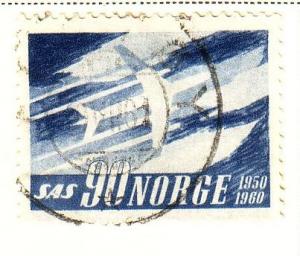 Norway Sc 388 1961 SAS DC-8 stamp used