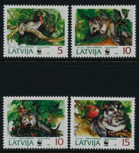 Latvia 381-4 MNH WWF, Dormouse