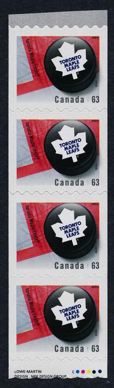 Canada 2664i starter Strip MNH NHL Toronto Maple Leafs, Ice Hockey Puck