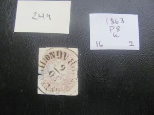 AUSTRIA  1863 USED SC P8 SINGLE VF $16  (249)