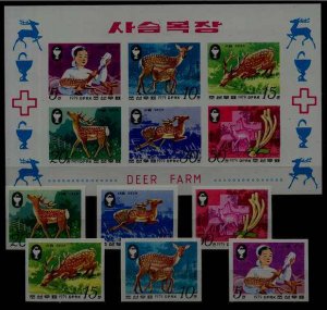 Korea N 1858-63/1863a MNH imperf. Animals