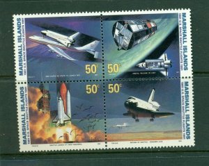 Marshall Islands #394a (1991 Space Shuttle block of 4)  VFMNH CV $3.75