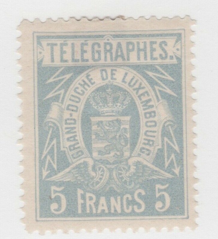 Luxembourg TELEGRAPH Fiscal tax Revenue stamp 6-6-21- gum - tiny hinge remnant