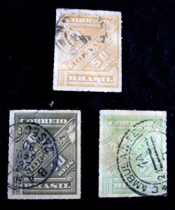 BRAZIL - SCOTT# P3,P10,P11 - USED - CAT VAL $15.00