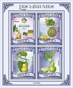 Togo 2021 MNH Vegetables Stamps Intl Year of Fruit & Vegetables Nature 4v M/S