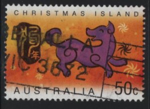 Christmas Island 2006 used Sc 454 50c Purple Dog Year of the Dog