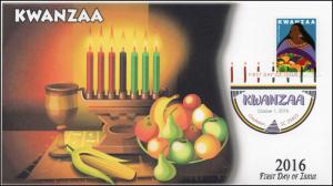 2016, Kwanzaa, Digital Color Postmark, FDC , Charleston SC, 16-265