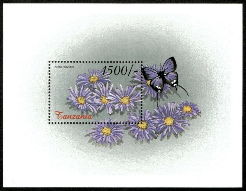 Tanzania 1999 - World of Flowers Aster - Souvenir Stamp Sheet Scott #2134A - MNH