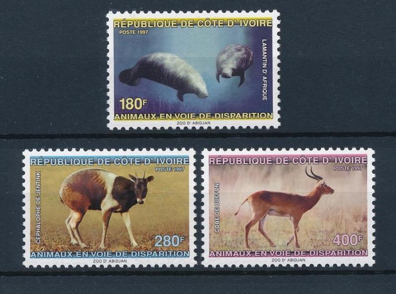 [40507] Ivory Coast 1997 Animals Manatee Duiker Waterbuck MNH