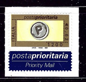 Italy 2393 MNH 2001 Priority Mail Self Adhesive