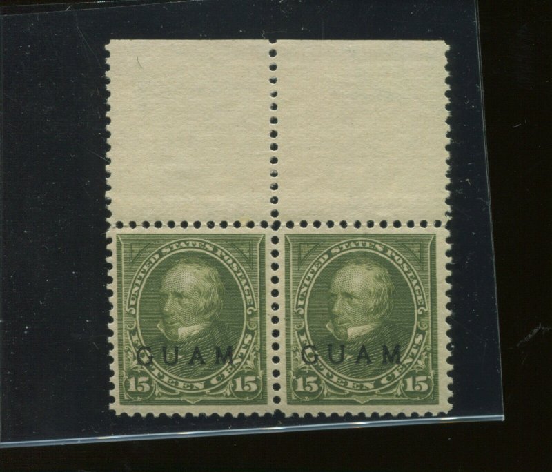 Guam Scott 10 Var SPECIAL PRINTING Mint NH Pair of 2 Stamps w/PF Cert (G 10-PF1)