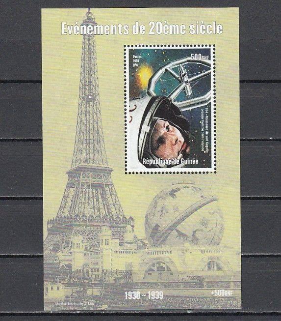 Guinea, 1998 issue. Yuri Gagarin, Space value as a s/sheet.