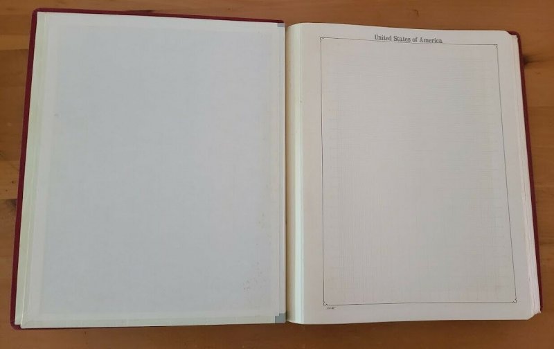 KABE #2 Preprinted United State  America Stamp Album Pages &Binder Slipcase 62 P