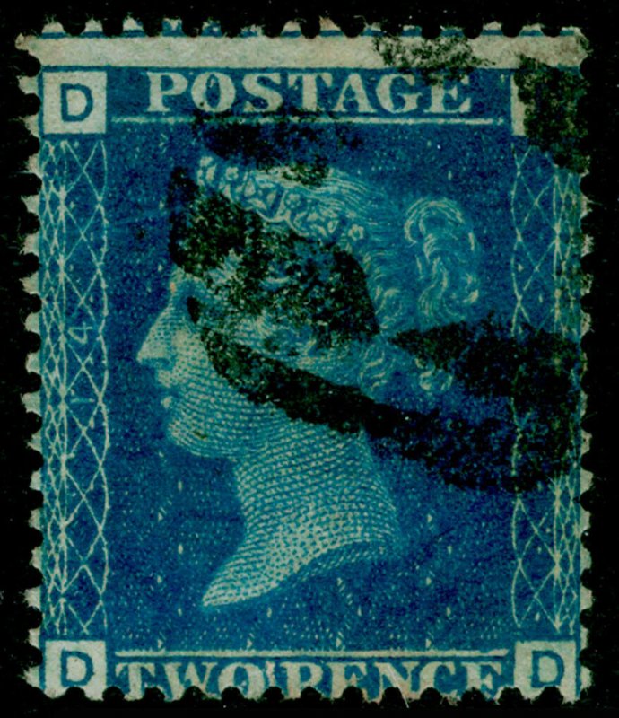 SG47, 2d dp blue plate 14, USED. Cat £38. DD