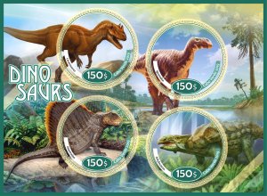 Stamps. Fauna. Dinosaurs  2019 year 1+1 sheets perforated