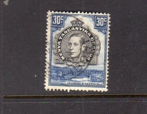 KENYA,UGANDA&TANZANIA #76 1938 30c KING GEORGE VI & LION F-VF USED d
