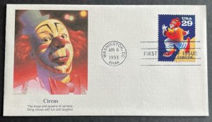 CIRCUS #2750 APR 6 1993 WASHINGTON DC FIRST DAY COVER (FDC) BX3-2