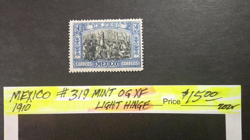 Mexico 1910 Classic Scott# 319 Unused/OG VF-XF Light Hinge