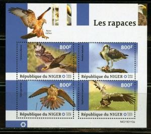 NIGER 2019  BIRDS OF PREY SHEET   MINT NEVER HINGED