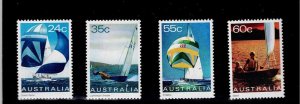 Australia Scott #816-19, Singles 1981 Sailing FVF MNH