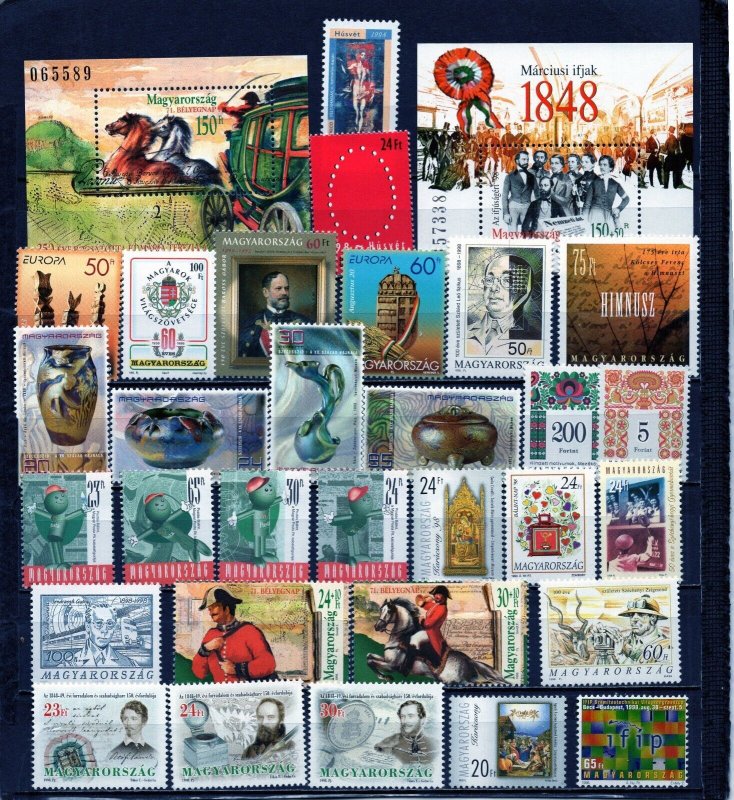 HUNGARY 1998 SET OF 130 STAMPS, 2 S/S & 6 BOOKLETS W/PANES OF 10 STAMPS MNH