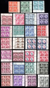 US Stamps # 1030-53 MNH XF Plate Blocks Of 4, Complete Set Scott Value $220.00