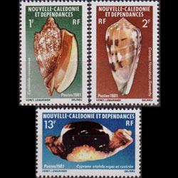 NEW CALEDONIA 1981 - Scott# 463-5 Shells Set of 3 NH