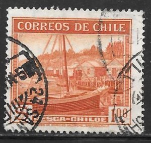 Chile 205: 1p Calbuco (fishing boat), used, F-VF