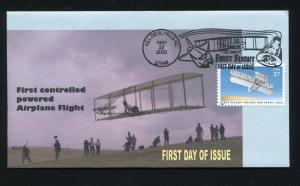 US 3783 First Flight, ROMP Cachet Wright Brothers FDC