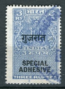 INDIA; 1950s early Special Revenue issue fine used Optd. 3R. value