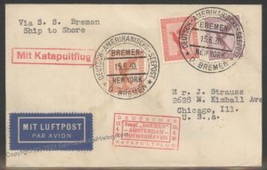 Germany 1930 Bremen Schleuderflug 15.6.1930 Amsterdam Catapult Cover Airm 103284