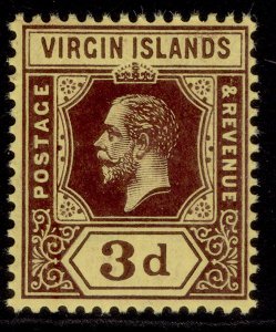 BRITISH VIRGIN ISLANDS GV SG73, 3d purple/yellow, NH MINT. 