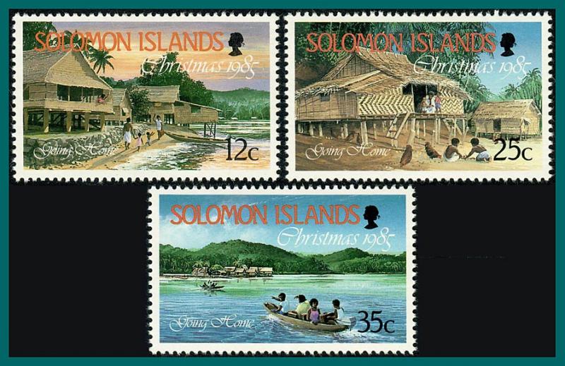 Solomon Islands 1985 Christmas, MNH #548-550,SG547-SG549