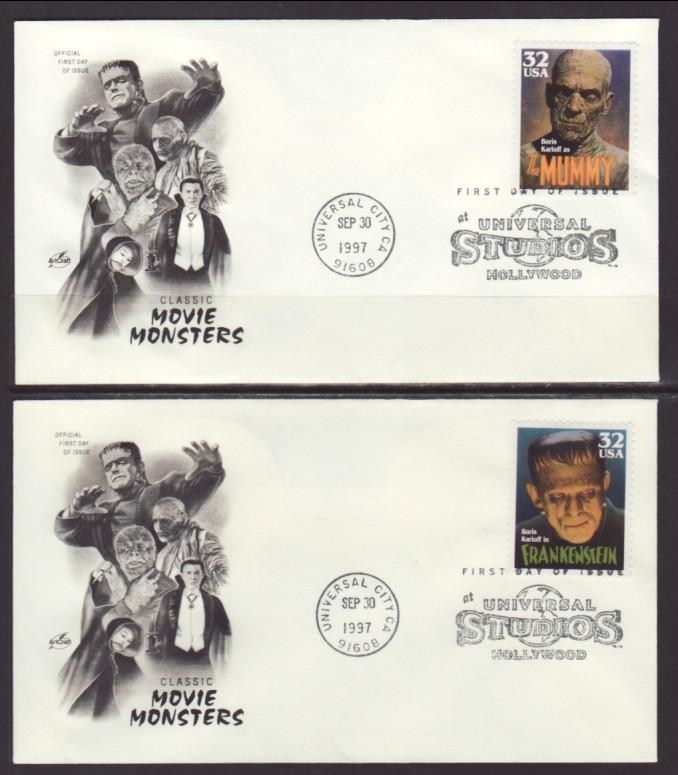 US 3168-3173 Movie Monsters Artcraft S/5 U/A FDC