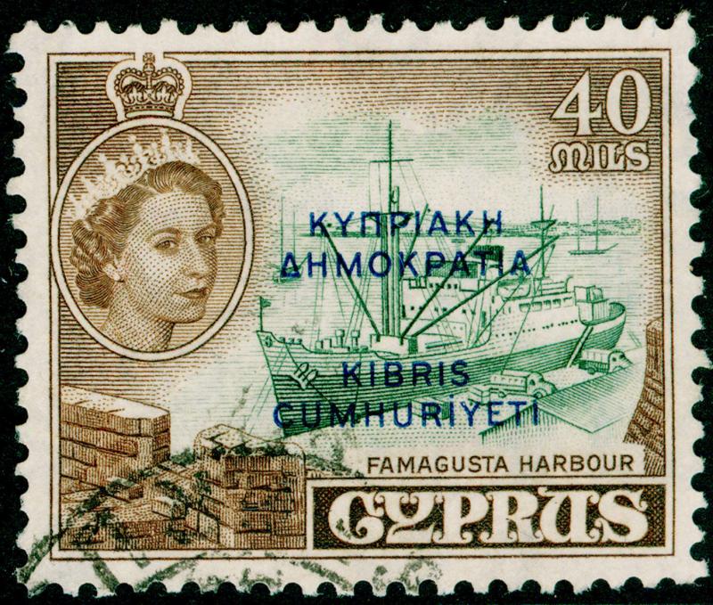 CYPRUS SG197, 40m deep green & sepia, FINE USED.