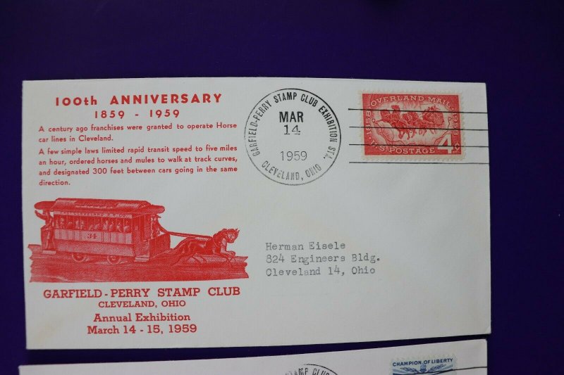 GPSC Garfield Perry stamp club Cleveland OH 1959 Horse Car Lines Philatelic Expo