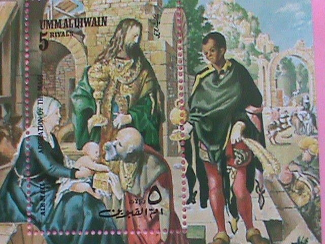 UMM AL QIWAIN-AIRMAIL-STAMP-2003-ADORATION OF THE MAGI-MNH STAMP SHEET -RARE