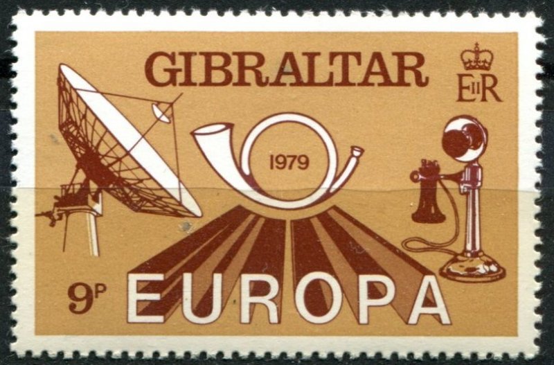 Gibraltar  Sc#383 MNH, 9p lt brn & red brn, Europa (C.E.P.T.) 1979 - Communic...