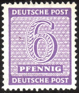 1945, Germany West Saxony 6pfg, MNH, Mi 129