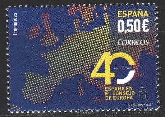 Spain. 2017. 5205. 40 years of Spain in the European Union, map. MNH.