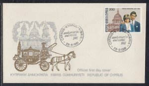 Cyprus Scott 569 FDC - 1981 Royal Wedding