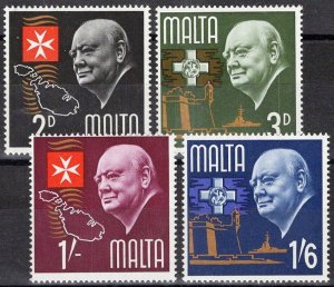 ZAYIX Malta 344-347 MNH Winston Churchill Warships  George Cross   073122S05M