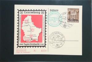 Luxembourg 1941 3+2 pf Occupation First Day Post Card - Z3263