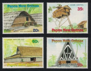 Papua NG Traditional Dwellings 4v 1989 MNH SC#711-714 SG#593-596